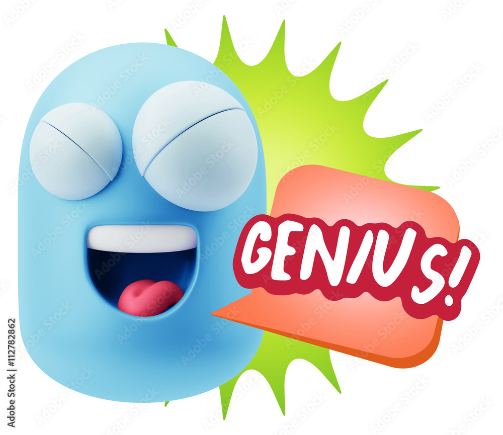 3d Illustration Laughing Character Emoji Expression saying Geniu 3d Illustration Laughing Character Emoji Expression saying Geniu