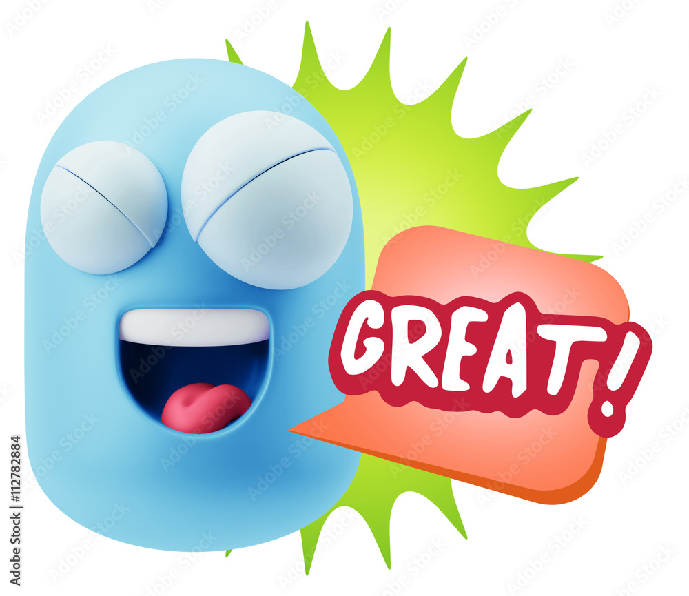 3d Illustration Laughing Character Emoji Expression saying Great 3d Illustration Laughing Character Emoji Expression saying Great