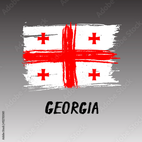 Flag Of Georgia  - Grunge