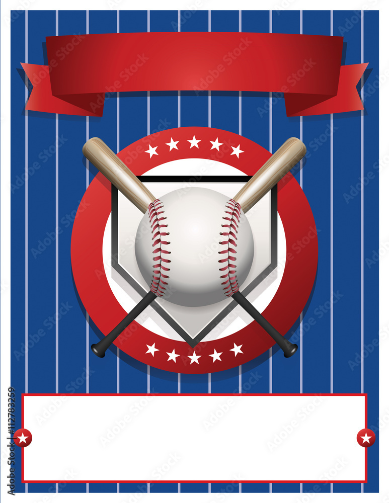 Blank Baseball Flyer Template Illustration Stock Vector | Adobe Stock