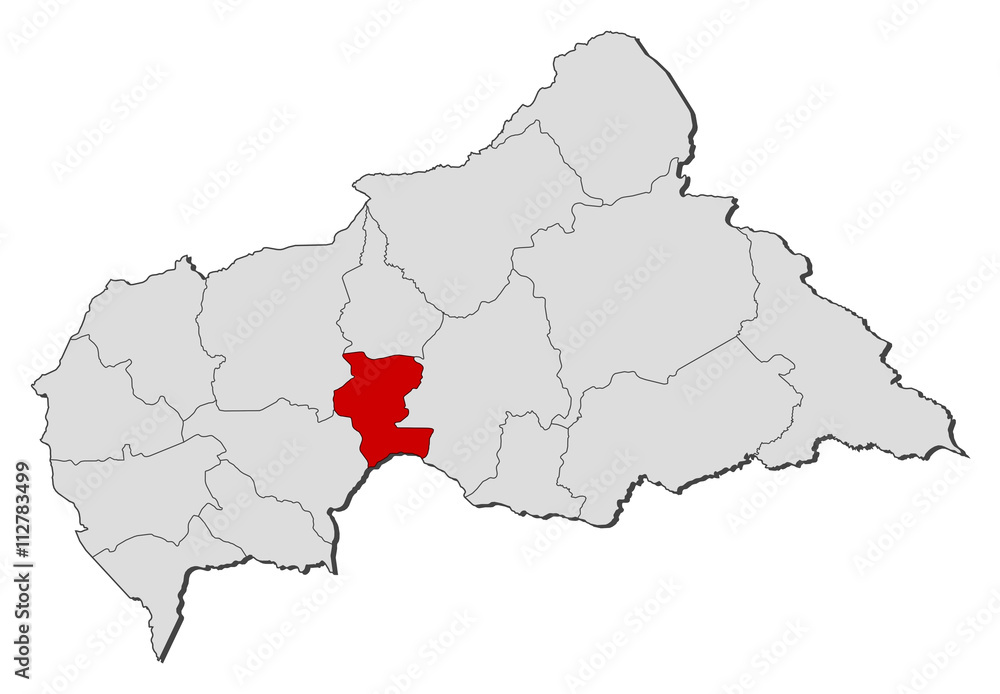 Obraz premium Map - Central African Republic, Kémo