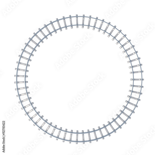 Circle railroad isoated on white background. 3d illustration