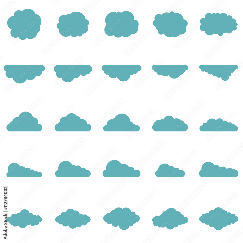 Clouds set in flat style Clouds set in flat style