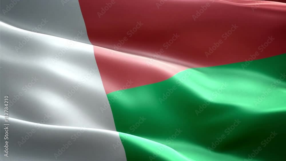 Madagascar national flag. Infinite loop. New effect and different lightining.