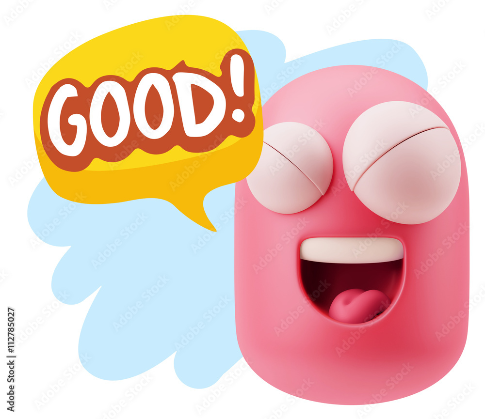 3d Illustration Laughing Character Emoji Expression saying Good 3d Illustration Laughing Character Emoji Expression saying Good