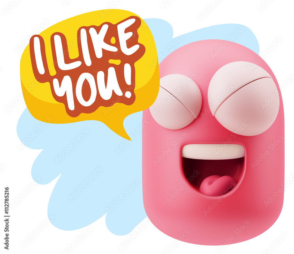 3d Illustration Laughing Character Emoji Expression saying I Lik 3d Illustration Laughing Character Emoji Expression saying I Lik