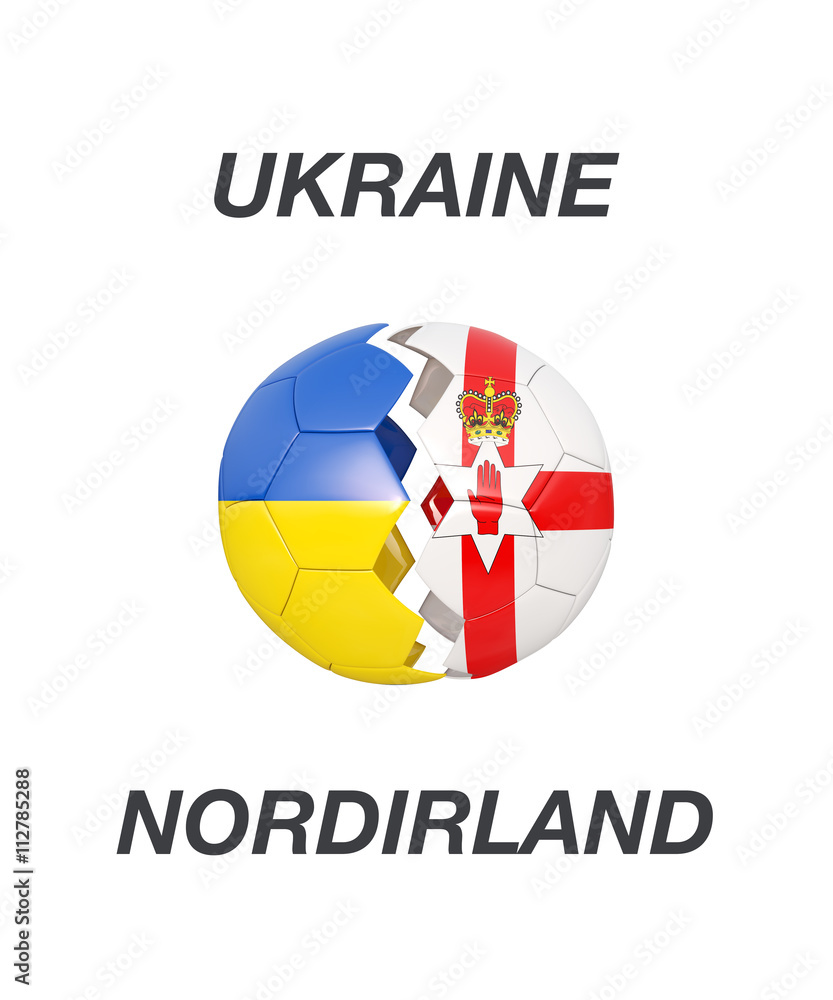 Ukraine / Northern Ireland soccer game 3d illustration Ukraine / Northern Ireland soccer game 3d illustration