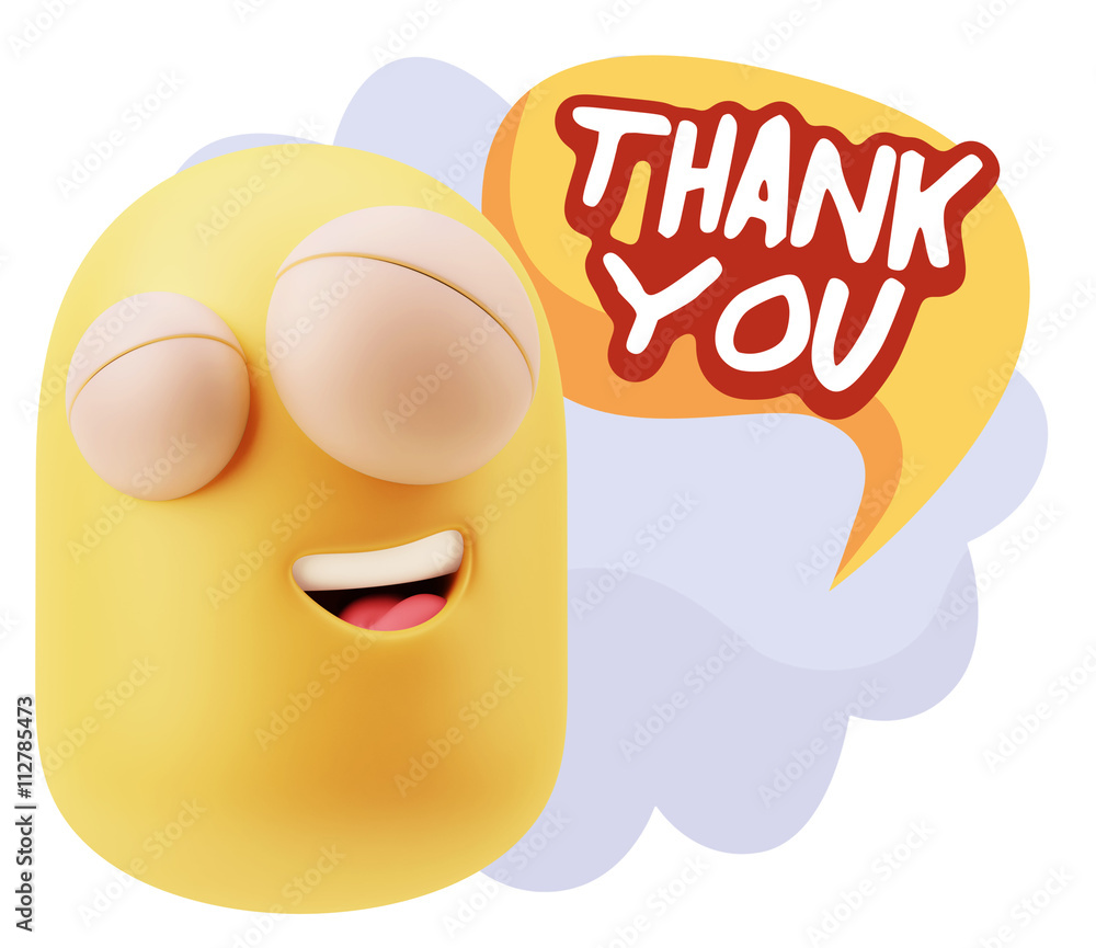 3d Illustration Laughing Character Emoji Expression saying Thank 3d Illustration Laughing Character Emoji Expression saying Thank