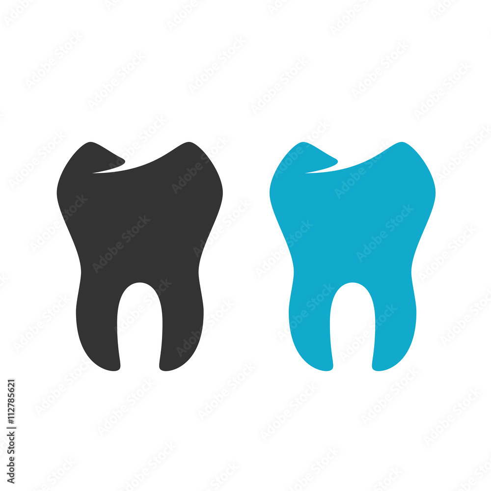 Tooth Icon. Vector logo on white background Tooth Icon. Vector logo on white background
