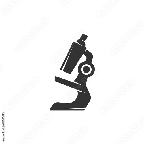 Microscope Icon. Vector logo on white background