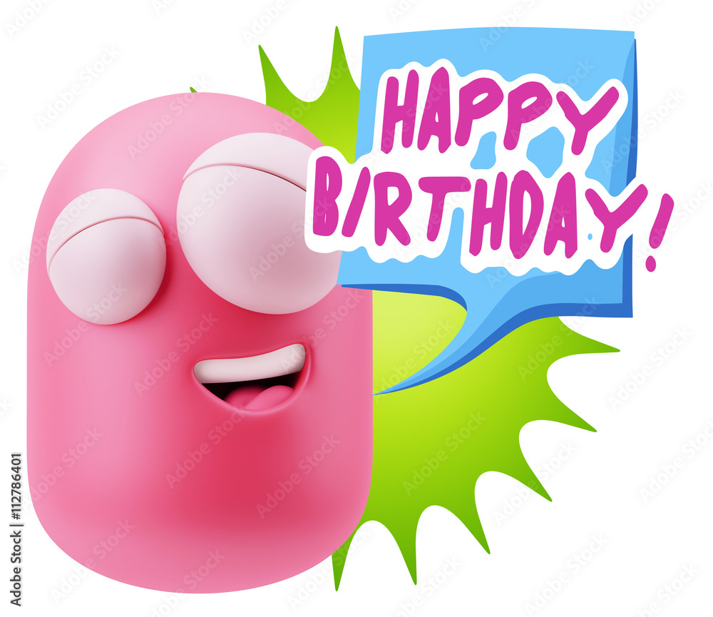 3d Rendering Smile Character Emoticon Expression saying Happy Bi 3d Rendering Smile Character Emoticon Expression saying Happy Bi