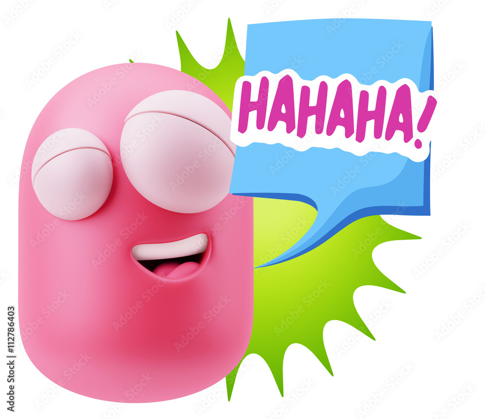 3d Illustration Laughing Character Emoji Expression saying Hahah 3d Illustration Laughing Character Emoji Expression saying Hahah