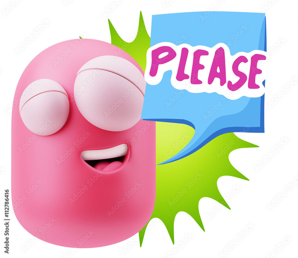 3d Illustration Laughing Character Emoji Expression saying Pleas 3d Illustration Laughing Character Emoji Expression saying Pleas