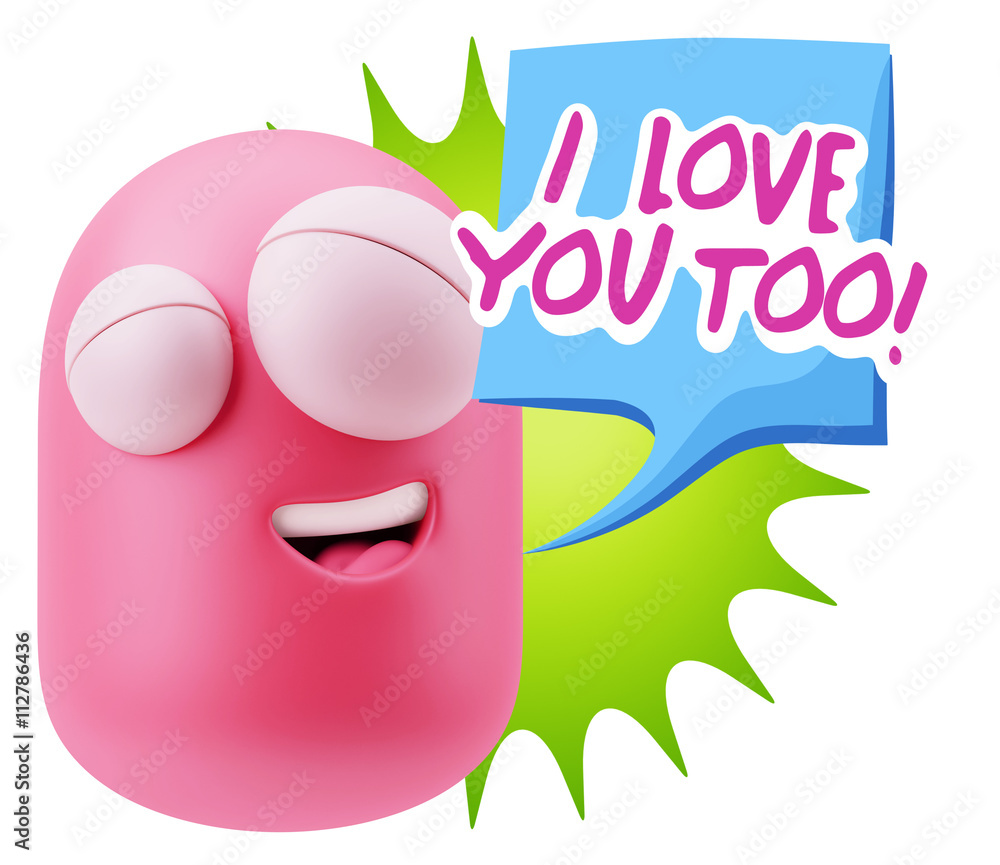 3d Illustration Laughing Character Emoji Expression saying I Lov 3d Illustration Laughing Character Emoji Expression saying I Lov