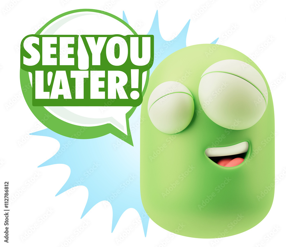 3d Illustration Laughing Character Emoji Expression saying See Y 3d Illustration Laughing Character Emoji Expression saying See Y