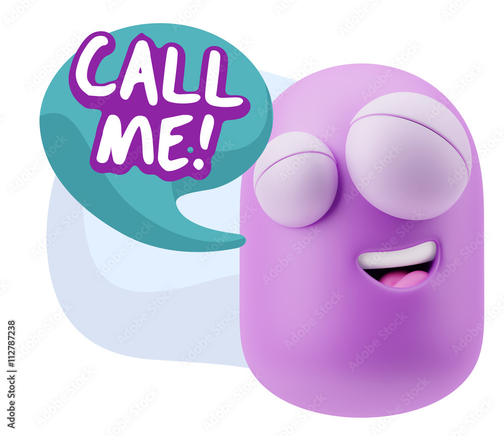 3d Illustration Laughing Character Emoji Expression saying Call 3d Illustration Laughing Character Emoji Expression saying Call