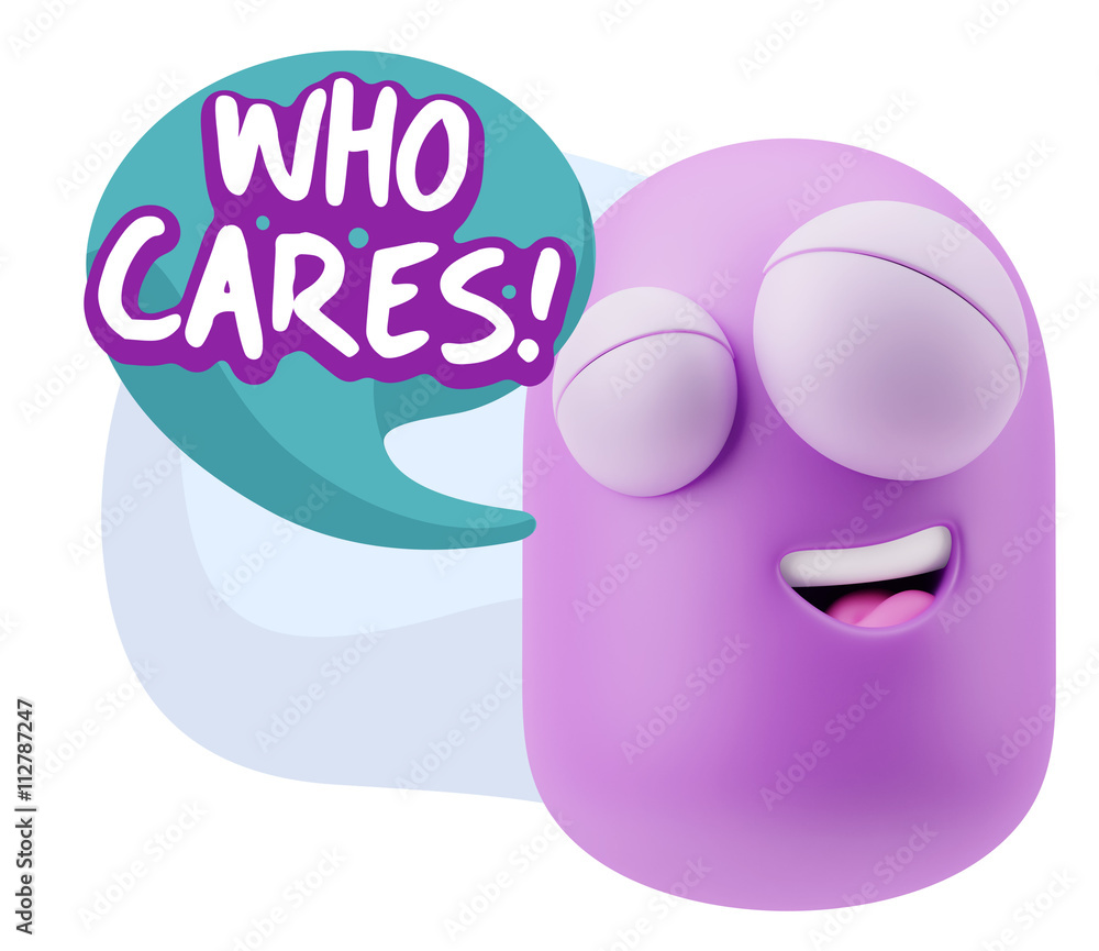Obraz premium 3d Illustration Laughing Character Emoji Expression saying Who C