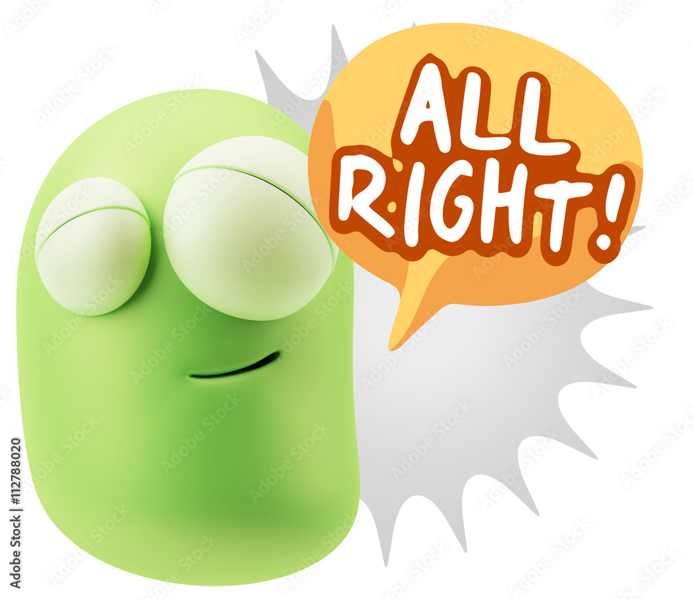 3d Rendering Smile Character Emoticon Expression saying All Righ 3d Rendering Smile Character Emoticon Expression saying All Righ