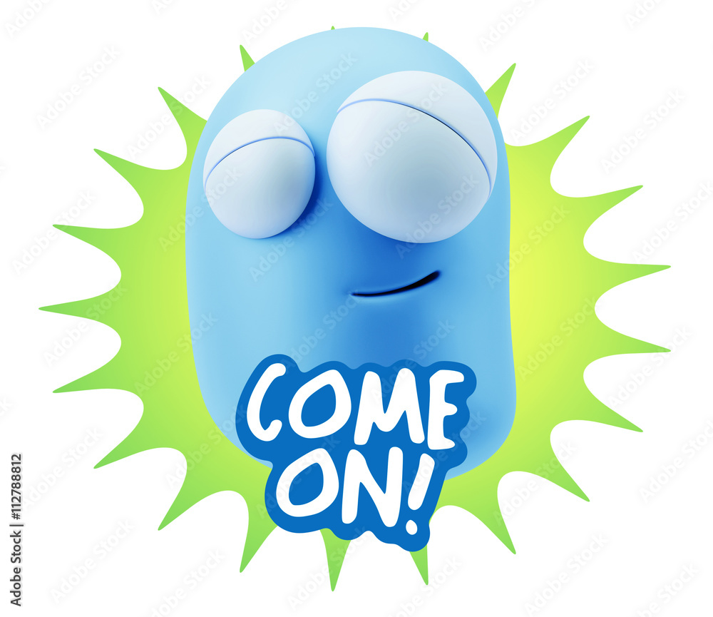 3d Illustration Laughing Character Emoji Expression saying Come 3d Illustration Laughing Character Emoji Expression saying Come