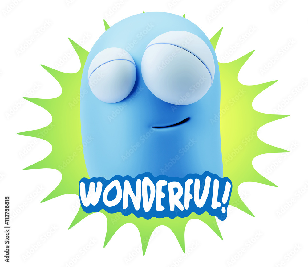 3d Rendering Smile Character Emoticon Expression saying Wonderfu 3d Rendering Smile Character Emoticon Expression saying Wonderfu