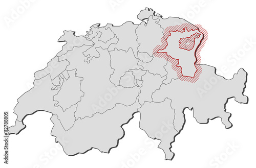 Map - Swizerland  St. Gallen