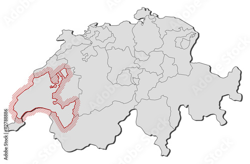 Map - Swizerland, Vaud