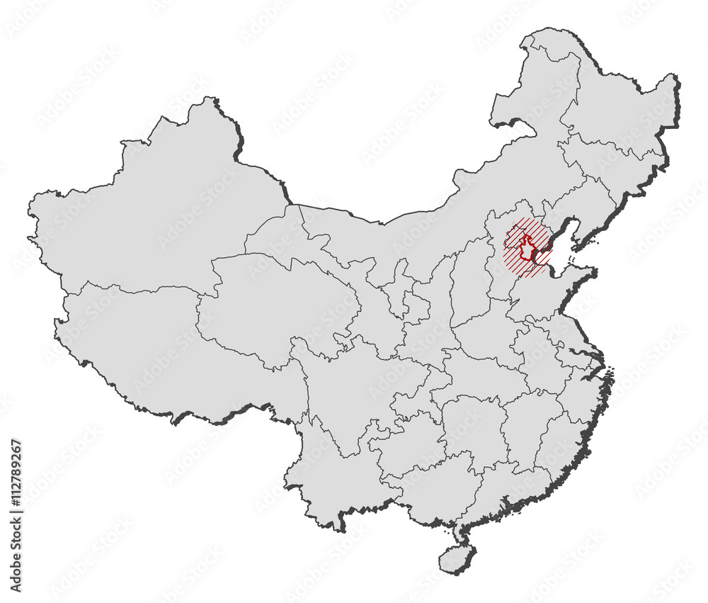 Obraz premium Map - China, Tianjin