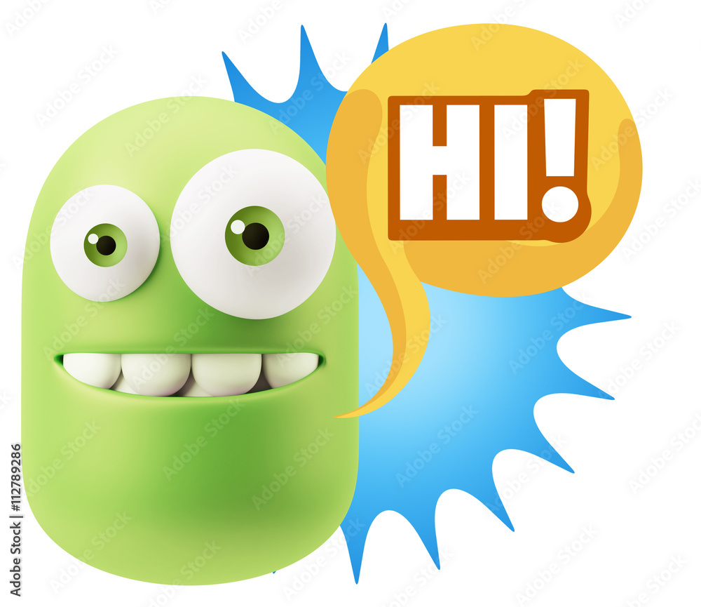 3d Illustration Laughing Character Emoji Expression saying Hi wi 3d Illustration Laughing Character Emoji Expression saying Hi wi