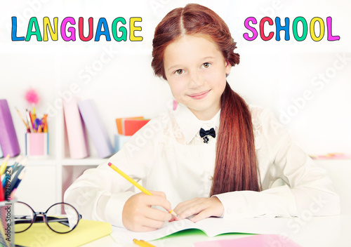 Language school concept wit...
