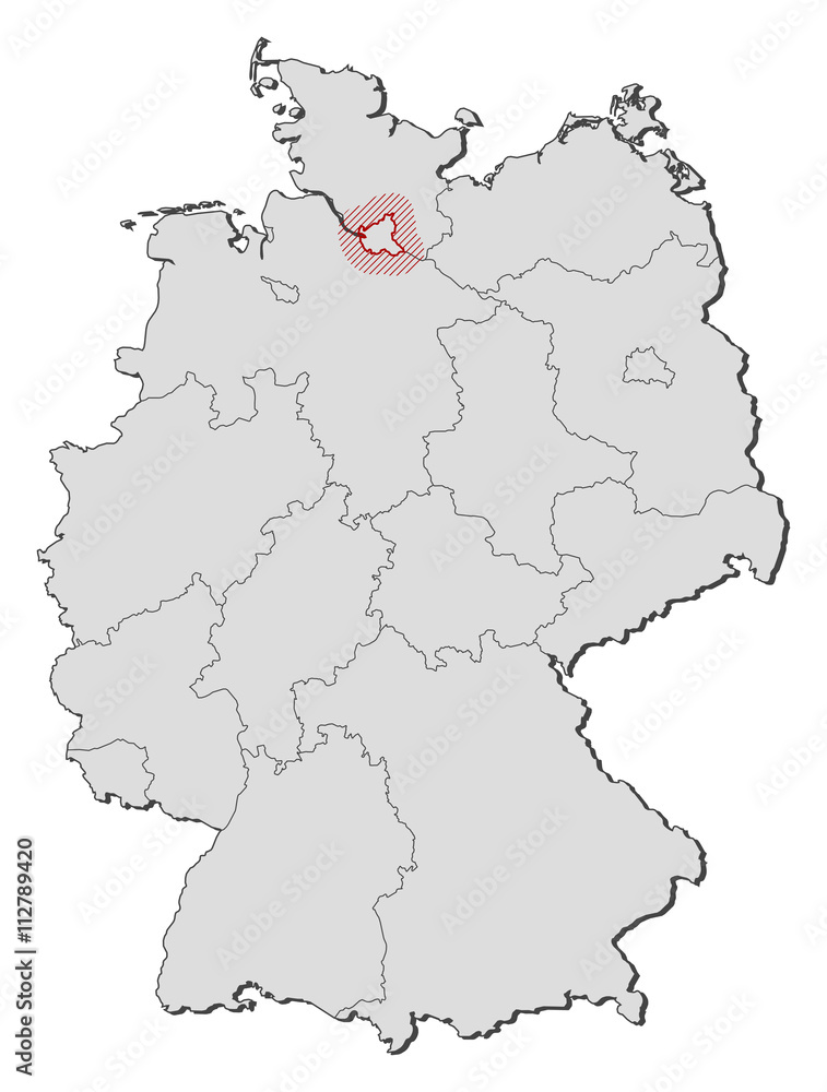 Obraz premium Map - Germany, Hamburg