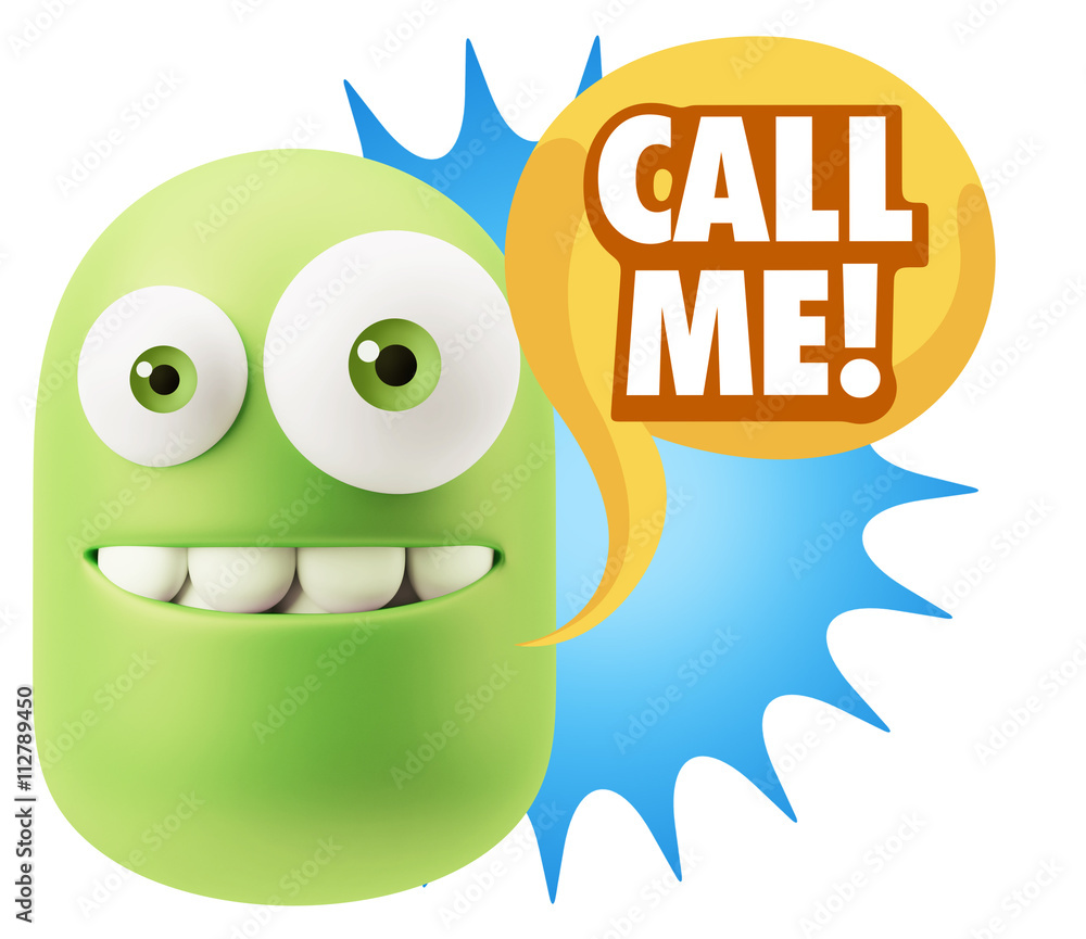 3d Illustration Laughing Character Emoji Expression saying Call 3d Illustration Laughing Character Emoji Expression saying Call