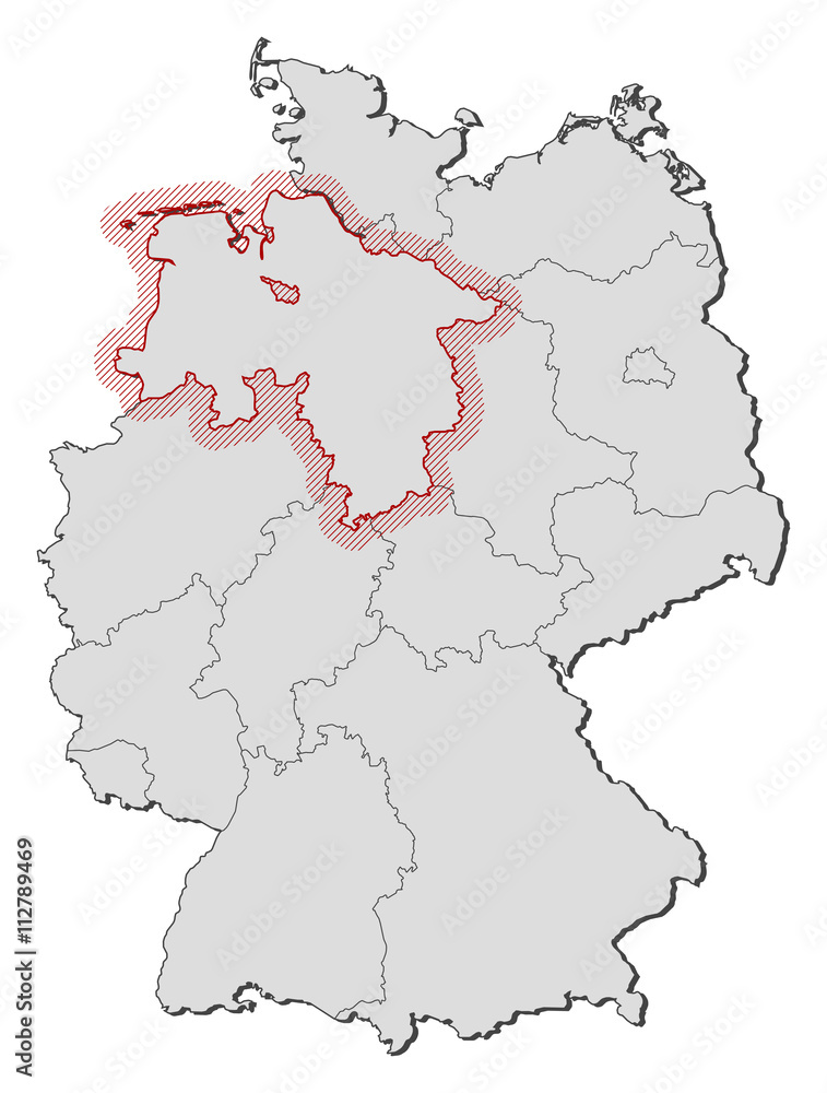 Map - Germany, Lower Saxony