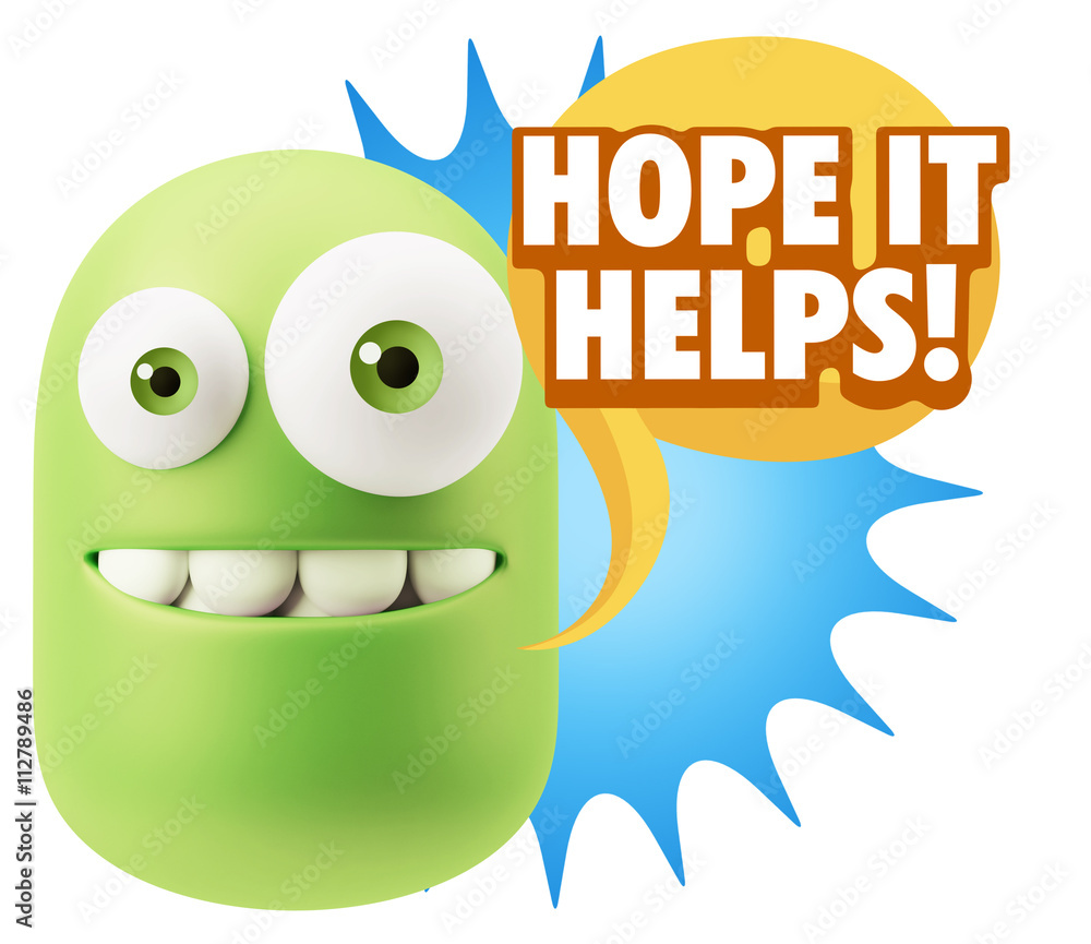 3d Illustration Laughing Character Emoji Expression saying Hope 3d Illustration Laughing Character Emoji Expression saying Hope