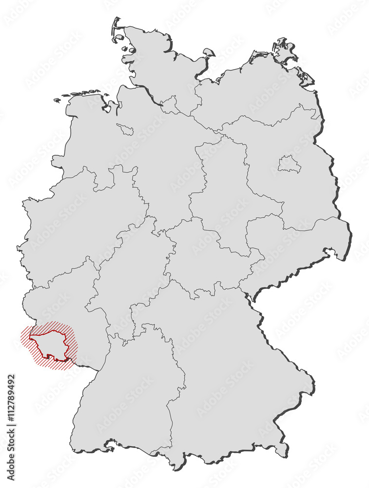 Obraz premium Map - Germany, Saarland