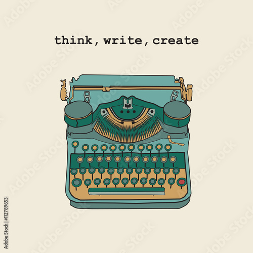 Vintage vector illustrations of retro typewriter