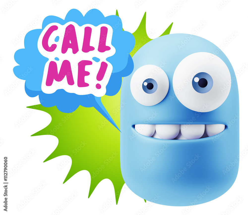 3d Illustration Laughing Character Emoji Expression saying Call 3d Illustration Laughing Character Emoji Expression saying Call