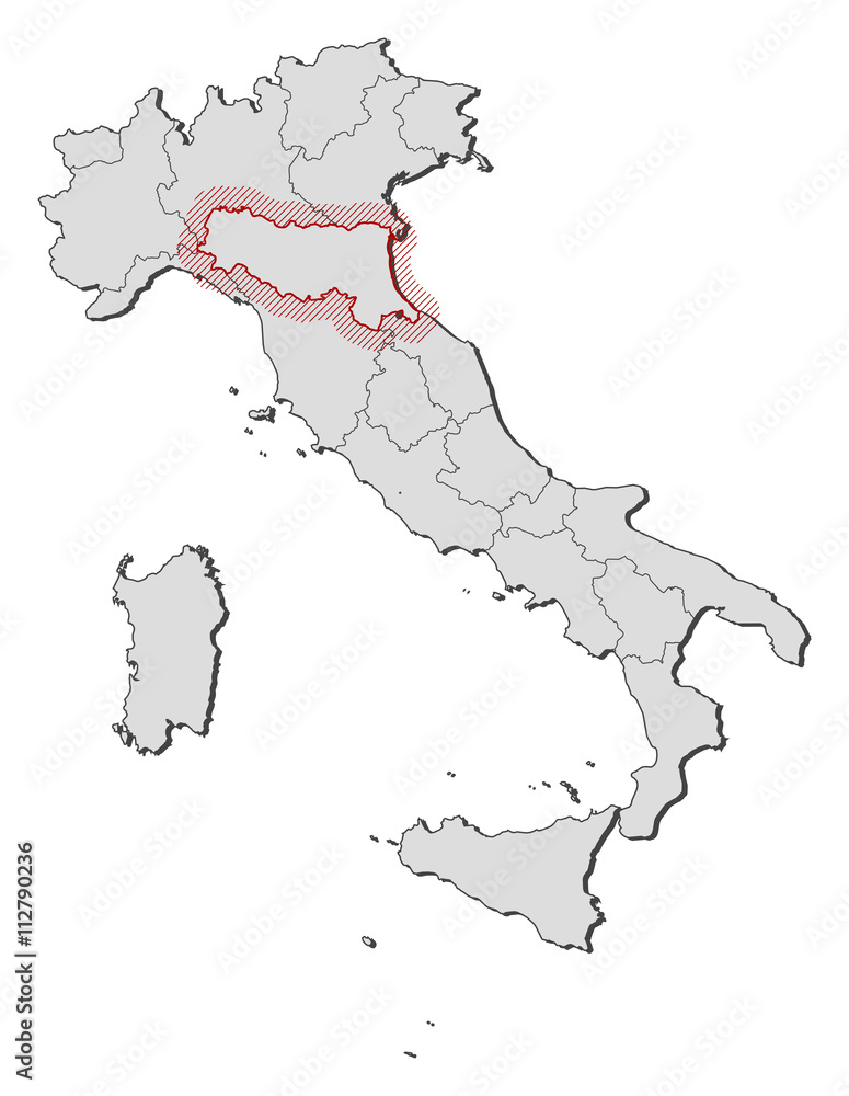 Map - Italy, Emilia-Romagna