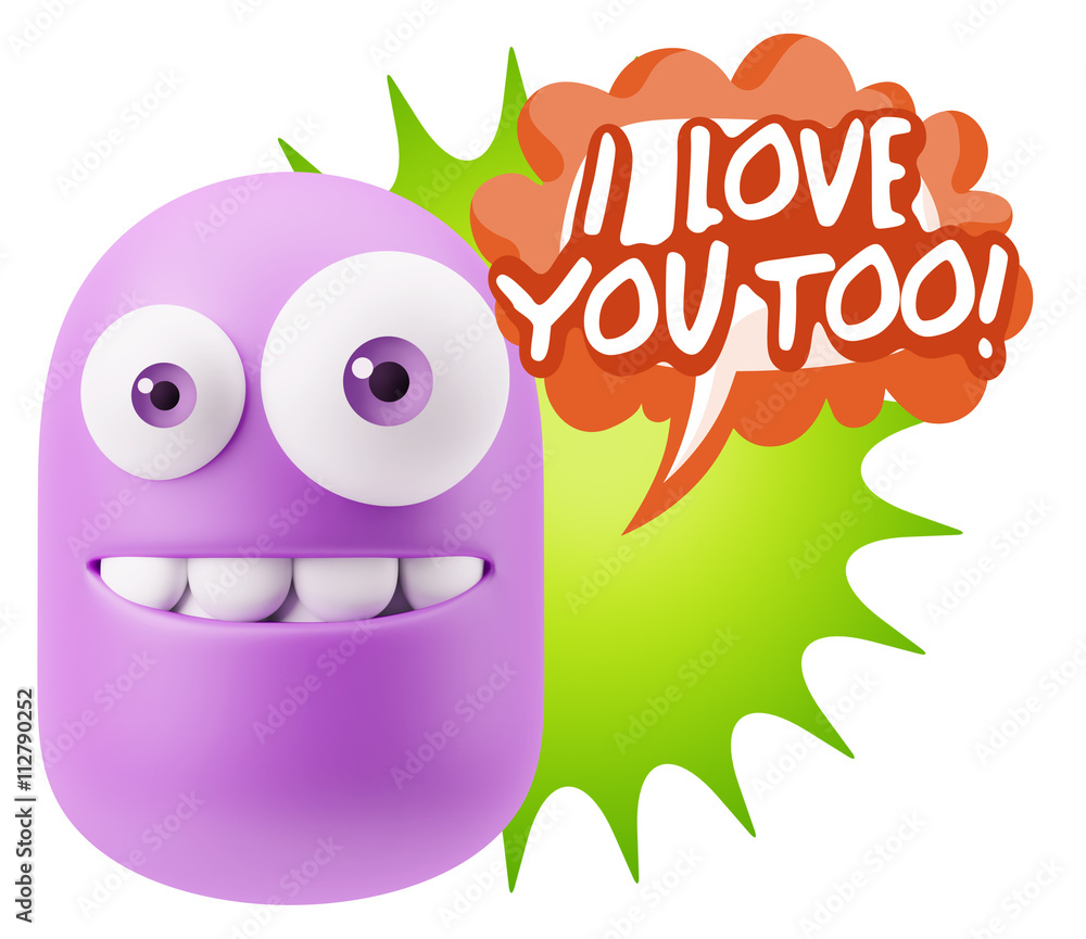 3d Illustration Laughing Character Emoji Expression saying I Lov 3d Illustration Laughing Character Emoji Expression saying I Lov