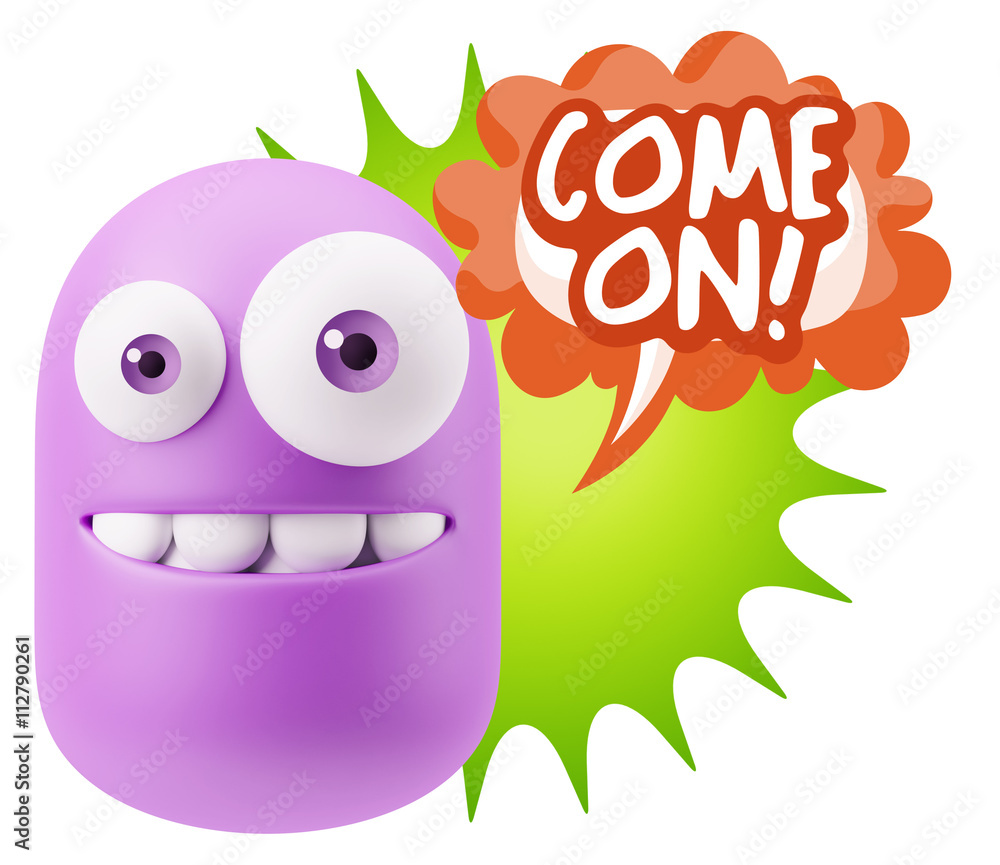 3d Illustration Laughing Character Emoji Expression saying Come 3d Illustration Laughing Character Emoji Expression saying Come