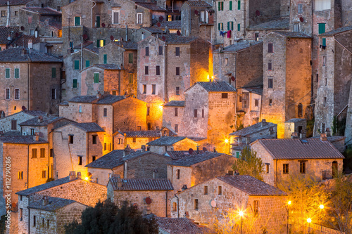 Sorano - beautiful medieval town in Tuscany, Italy © Selitbul