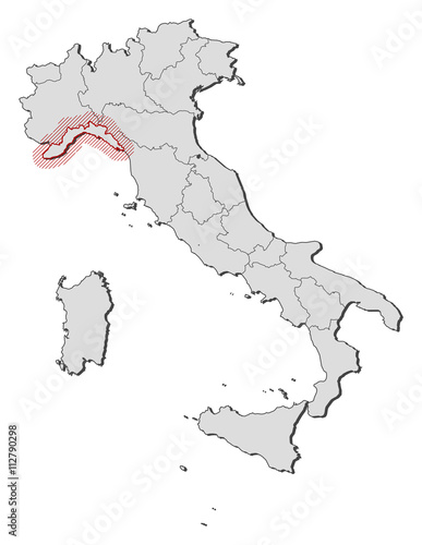 Map - Italy, Liguria