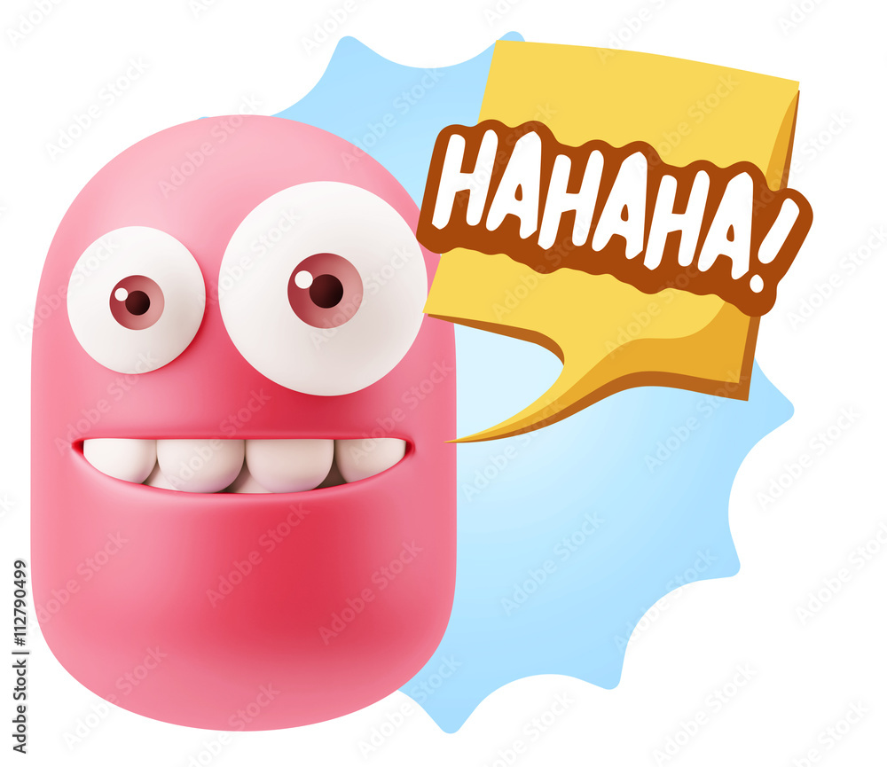 3d Illustration Laughing Character Emoji Expression saying Hahah 3d Illustration Laughing Character Emoji Expression saying Hahah