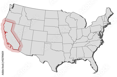 Map - United States, California