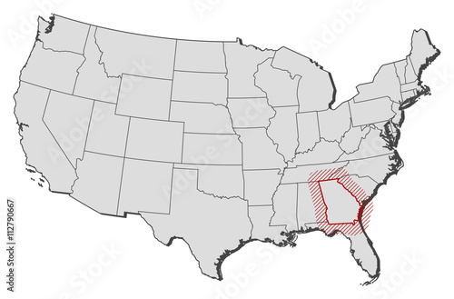 Map - United States, Georgia