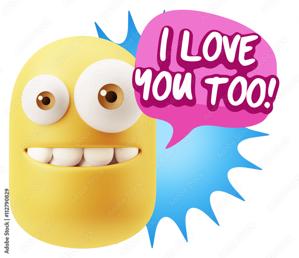 3d Illustration Laughing Character Emoji Expression saying I Lov 3d Illustration Laughing Character Emoji Expression saying I Lov