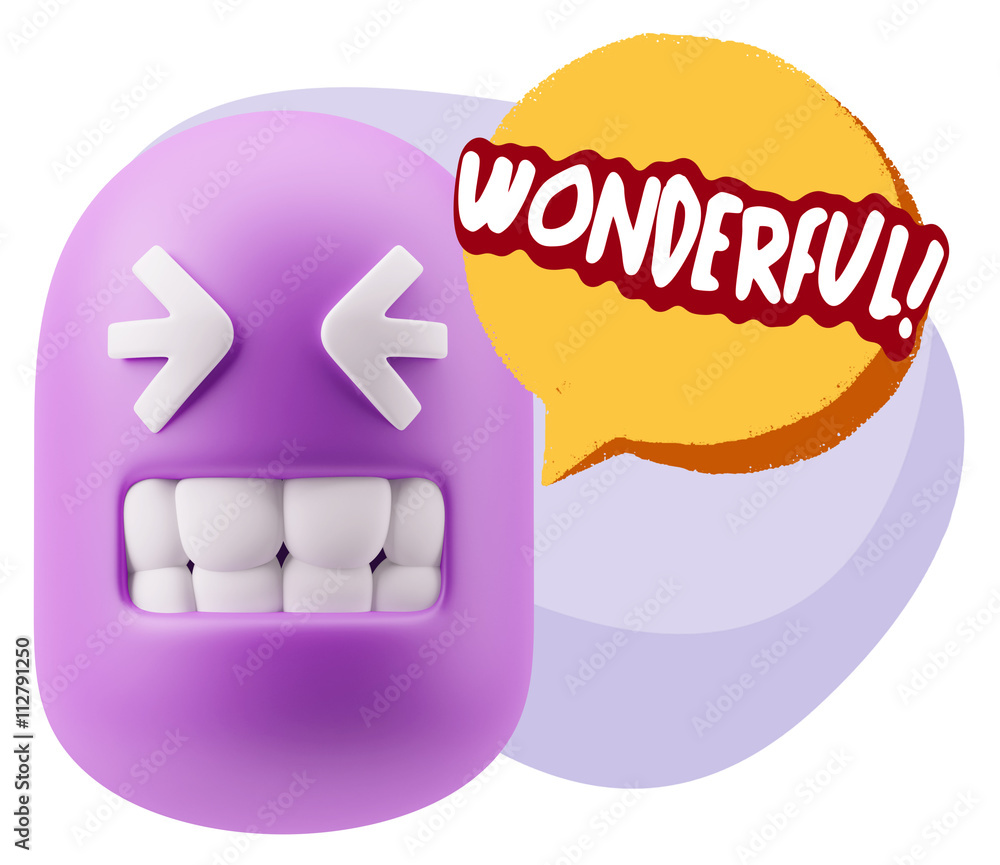3d Rendering Smile Character Emoticon Expression saying Wonderfu 3d Rendering Smile Character Emoticon Expression saying Wonderfu
