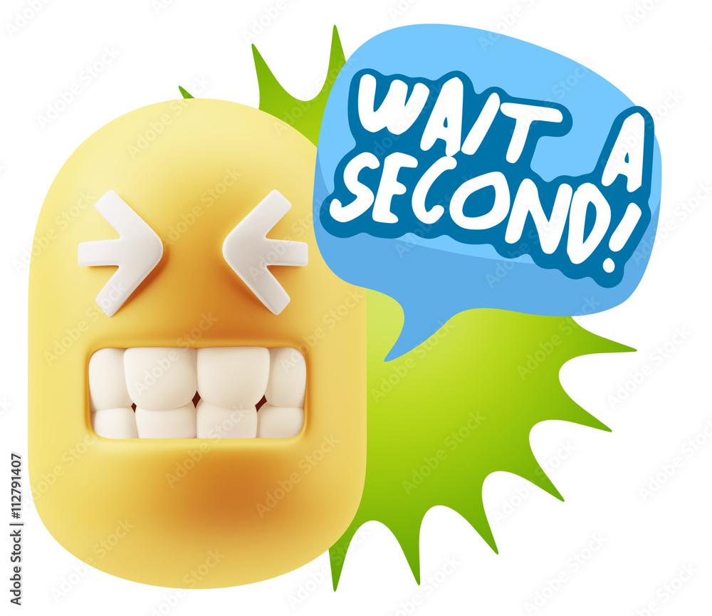 3d Illustration Laughing Character Emoji Expression saying Wait 3d Illustration Laughing Character Emoji Expression saying Wait