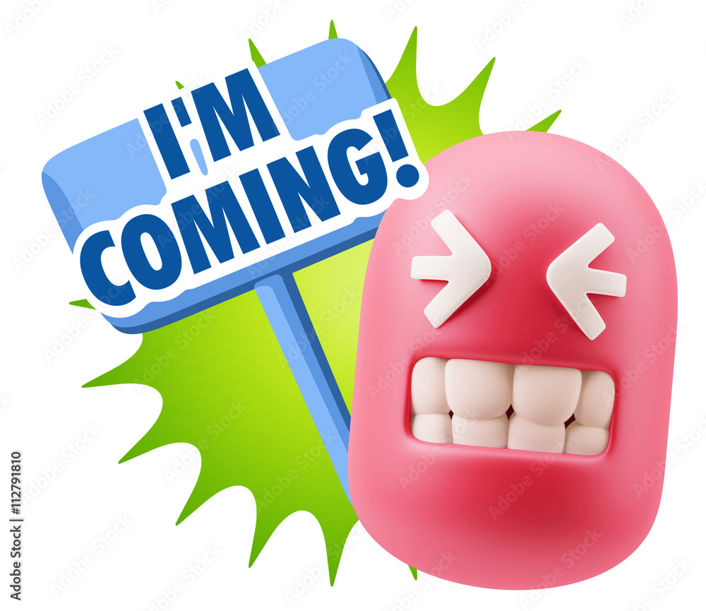 3d Illustration Laughing Character Emoji Expression saying I'm C 3d Illustration Laughing Character Emoji Expression saying I'm C
