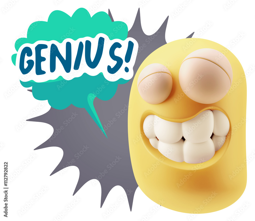 3d Illustration Laughing Character Emoji Expression saying Geniu 3d Illustration Laughing Character Emoji Expression saying Geniu