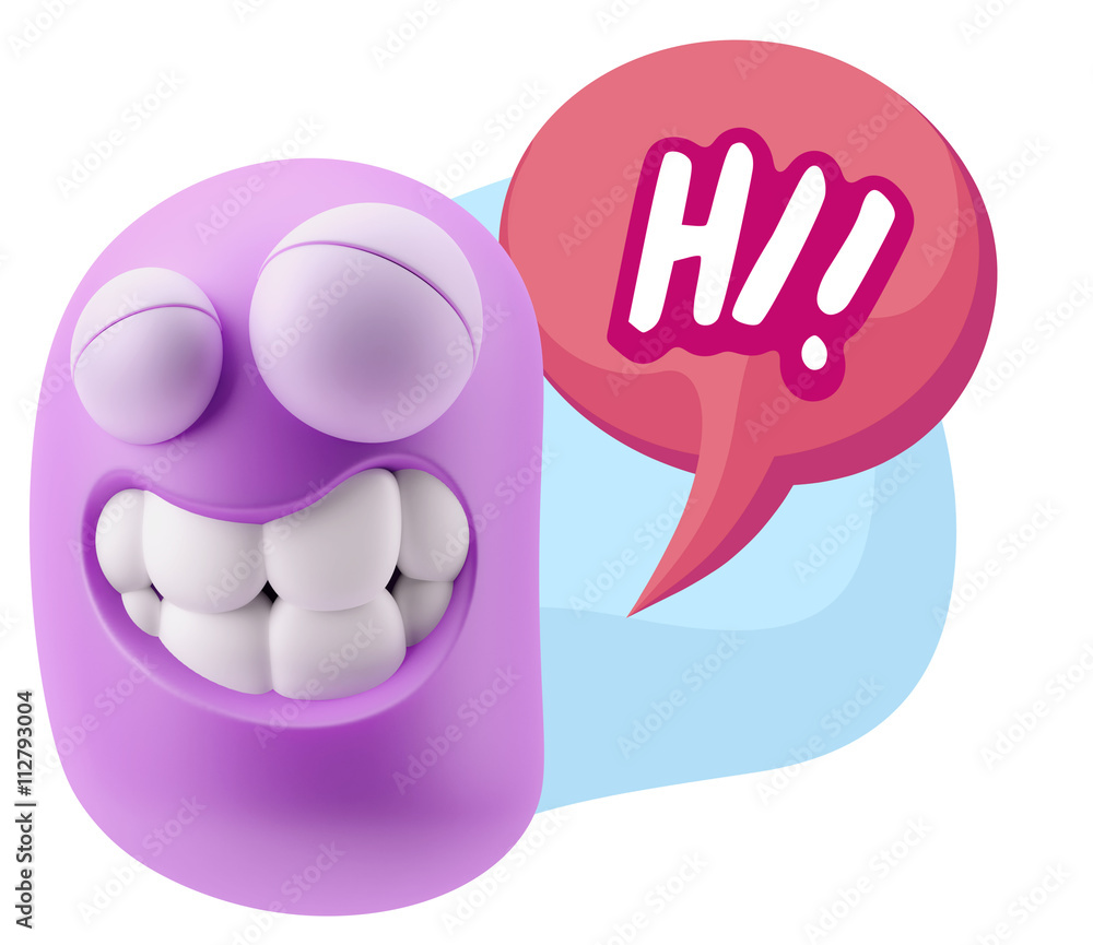 3d Illustration Laughing Character Emoji Expression saying Hi wi 3d Illustration Laughing Character Emoji Expression saying Hi wi